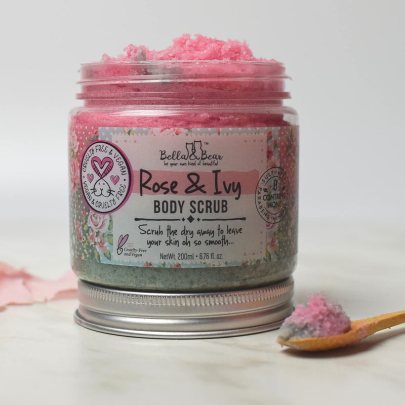 Bella and Bear Bella & Bear Rose & Ivy Body Scrub - Vegan & Cruelty-Free Oil-Free Exfoliator | Polish Your Skin to Perfection | 6.7oz of Floral Bliss for All Women - Image 3