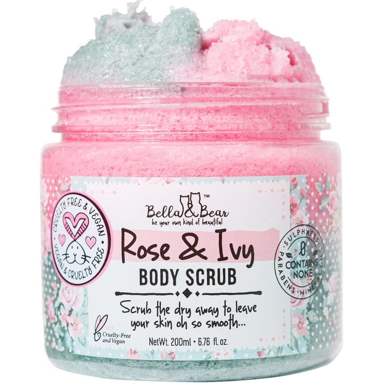 Bella and Bear Bella & Bear Rose & Ivy Body Scrub - Vegan & Cruelty-Free Oil-Free Exfoliator | Polish Your Skin to Perfection | 6.7oz of Floral Bliss for All Women - Image 1