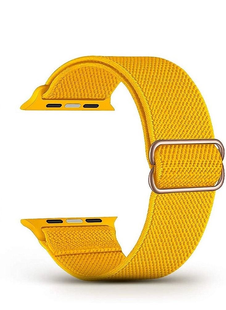 Generic - Adjustable Elastic Band For Apple Watch Yellow 42/44/45 mm-Small - Image 1