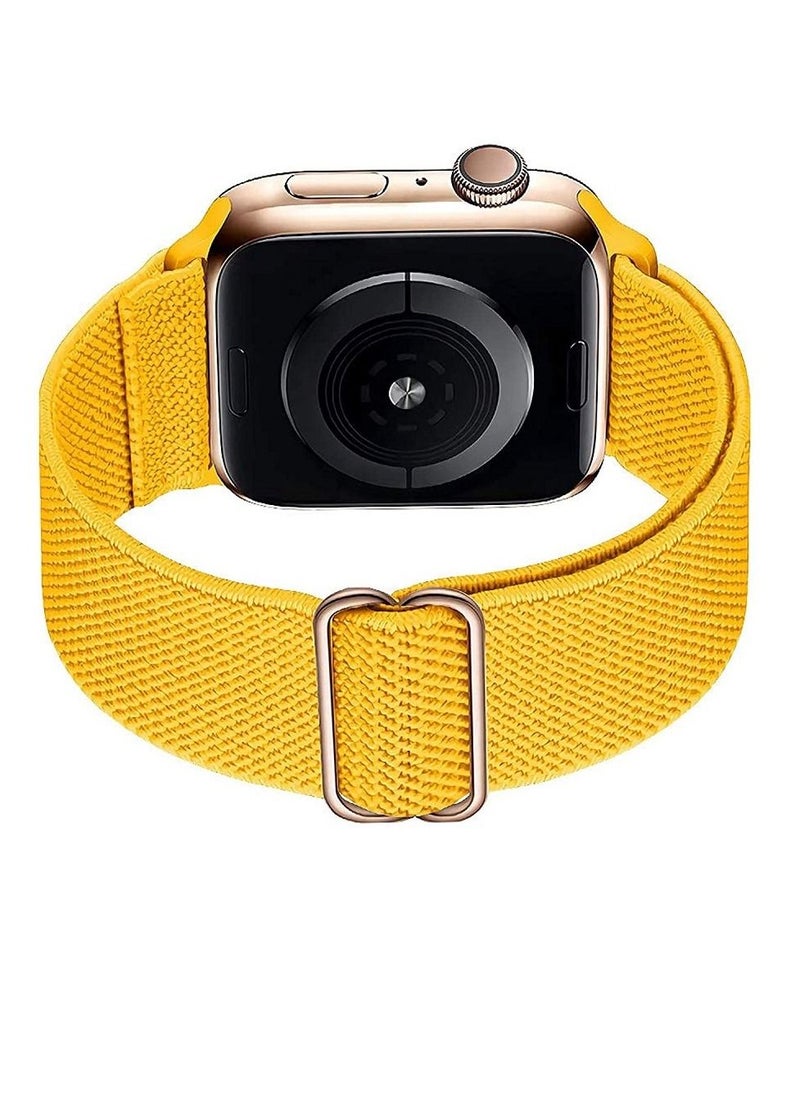 Generic - Adjustable Elastic Band For Apple Watch Yellow 42/44/45 mm-Small - Image 1