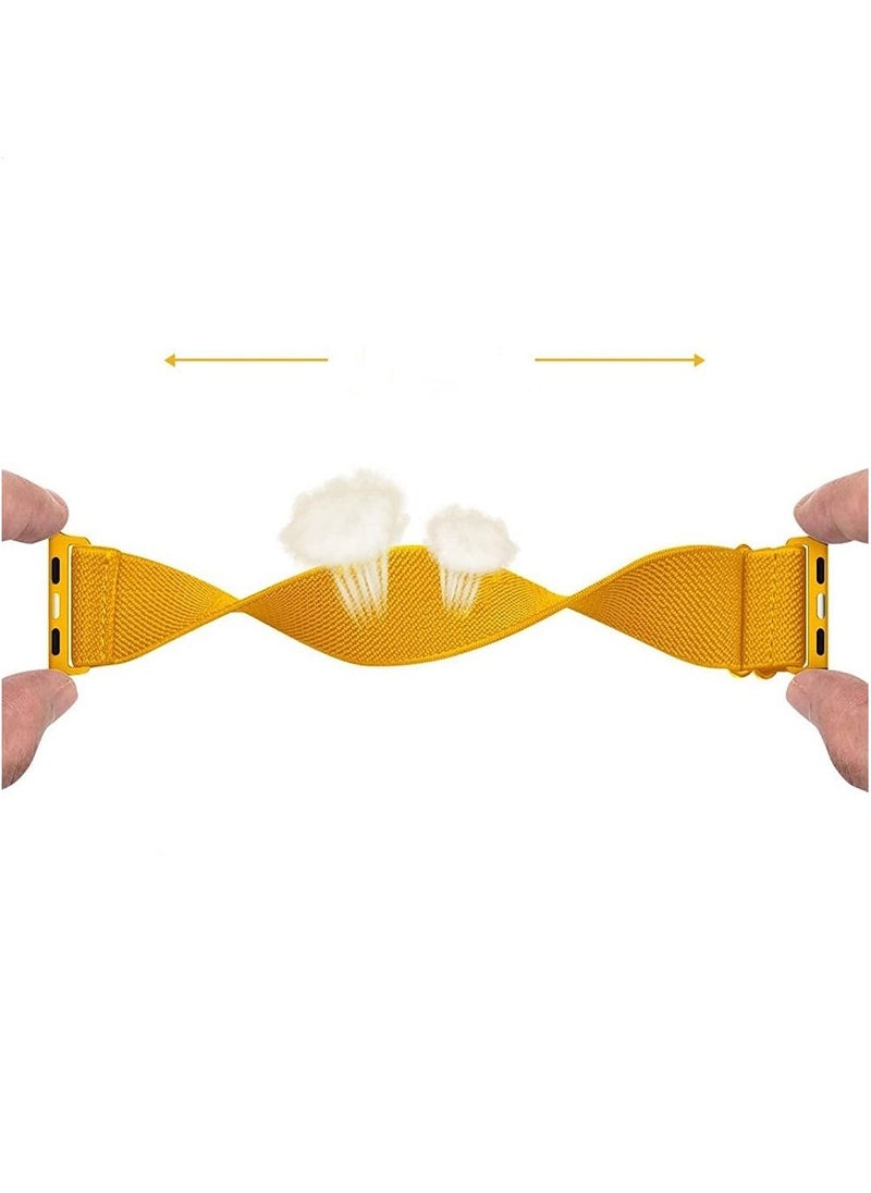Generic - Adjustable Elastic Band For Apple Watch Yellow 42/44/45 mm-Small - Image 1