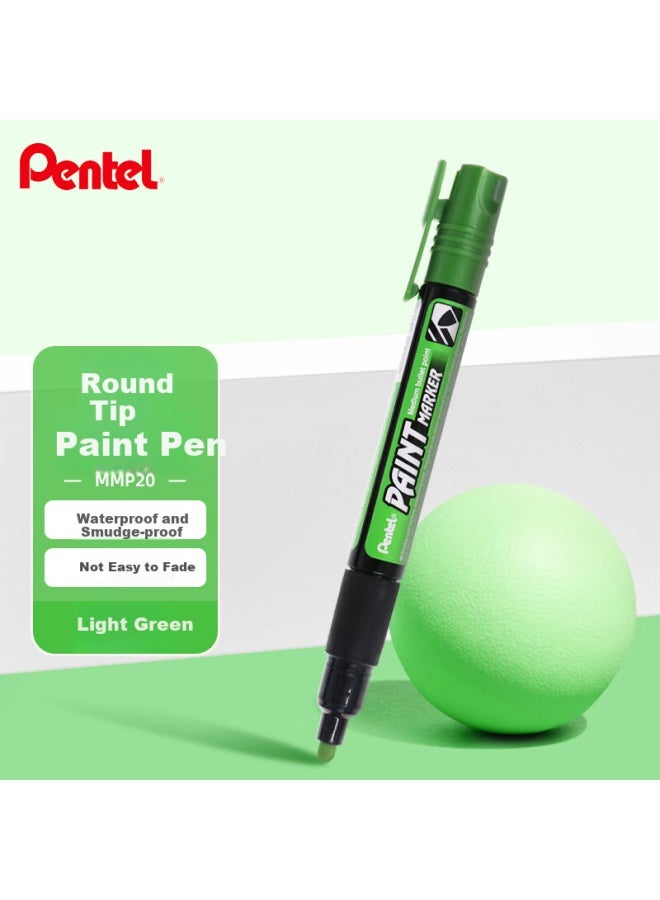 Pentel Colorful Round Tip Paint Marker Waterproof Quick-Drying Marker Bold Tip Big Character Advertising Pen Mmp20 Light Green Single Pack - Image 1