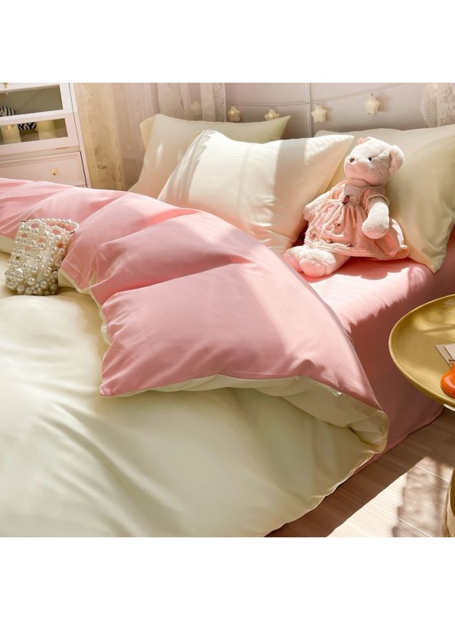 Ins-style Simple Quilt Cover Single-piece Student Dormitory 150x 200x 230 Solid Color Single Bedroom Plaid Sanding Quilt Cover-Colour:Dm Beige Light Jade [soft And Waxy, Skin-friendly, Suitable For Sleeping Naked]-Specification:150x200cm Single Piece Quilt Cover - Image 1