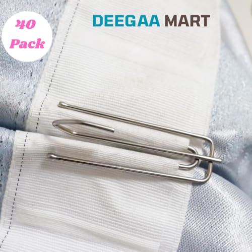 DEEGAA MART Pleated Drapery Hook 40PCS, Pin 4 Prongs Pleat Clips Traverse Pleater 4 End Curtain Hangers for Window Door Bathroom Curtain - Image 5