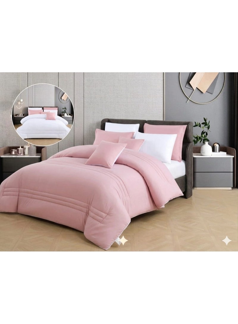 8-piece double-sided summer bed sheet set – reversible double design, ultra-soft and elegant hotel touch - Image 2