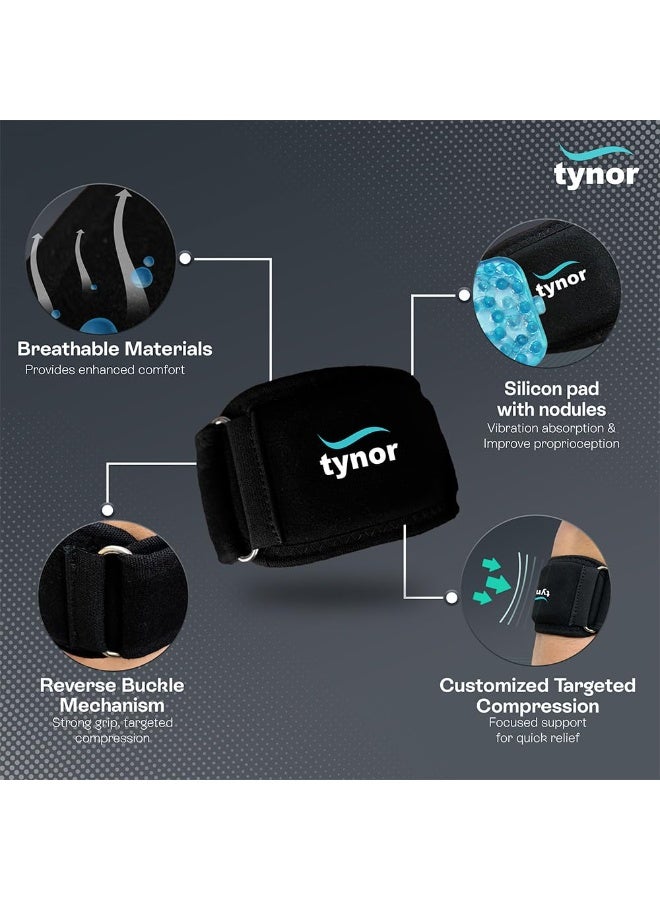 تاينور TYNOR دعامة مرفق التنس، أسود، مقاس XL، قطعة واحدة - Image 4