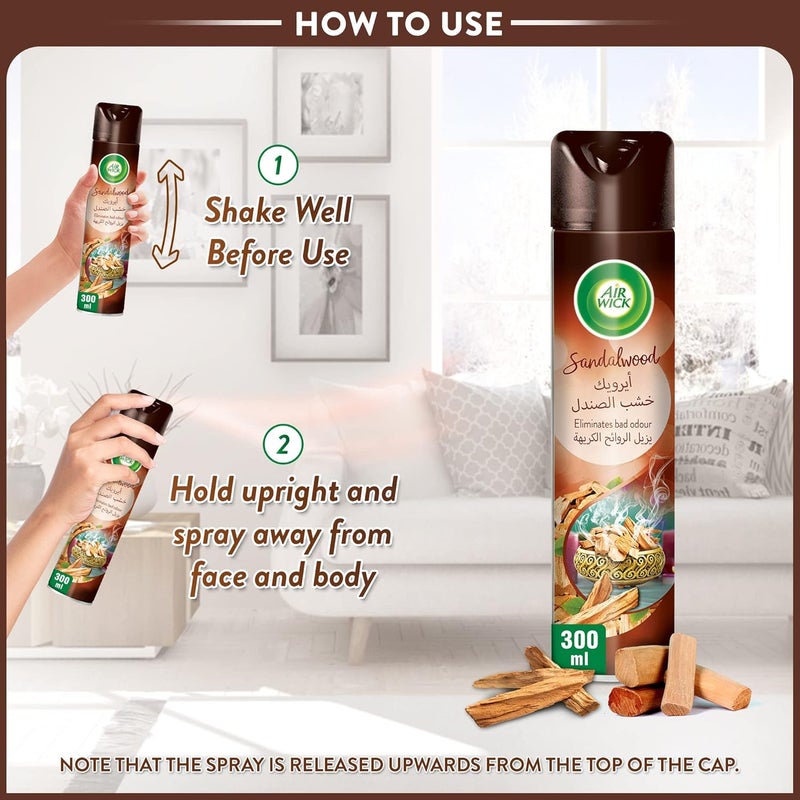 Air Wick Aerosol, Sandalwood Scent, 300ml x 3 - Image 4