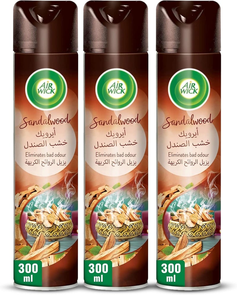 Air Wick Aerosol, Sandalwood Scent, 300ml x 3 - Image 1