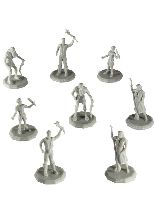 Monster Protectors Monster Townsfolk Mini Fantasy Figures - 8pc Peasant Non Player Character NPC Miniatures - 1" Hex-Sized Compatible with DND Dungeons and Dragons, Pathfinder and All RPG Tabletop Games  - Image 1