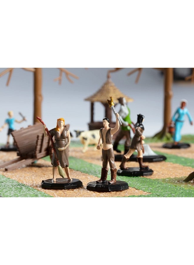 Monster Protectors Monster Townsfolk Mini Fantasy Figures - 8pc Peasant Non Player Character NPC Miniatures - 1" Hex-Sized Compatible with DND Dungeons and Dragons, Pathfinder and All RPG Tabletop Games  - Image 5