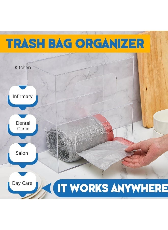 TPGP حامل أكياس القمامة المثبت على الحائط من الأكريليك، منظم مزدوج الجوانب - Image 3