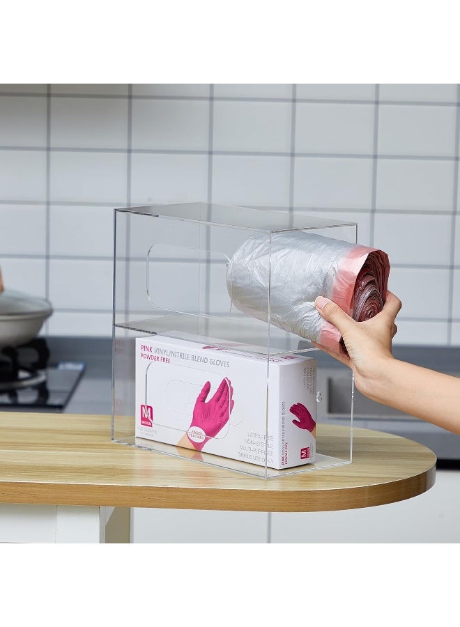 TPGP حامل أكياس القمامة المثبت على الحائط من الأكريليك، منظم مزدوج الجوانب - Image 5