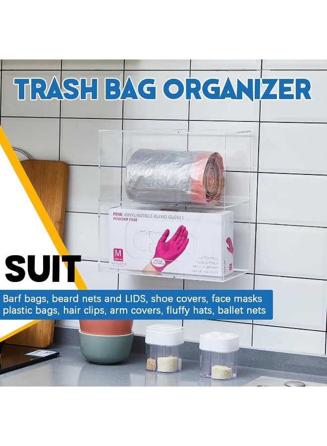 TPGP حامل أكياس القمامة المثبت على الحائط من الأكريليك، منظم مزدوج الجوانب - Image 4