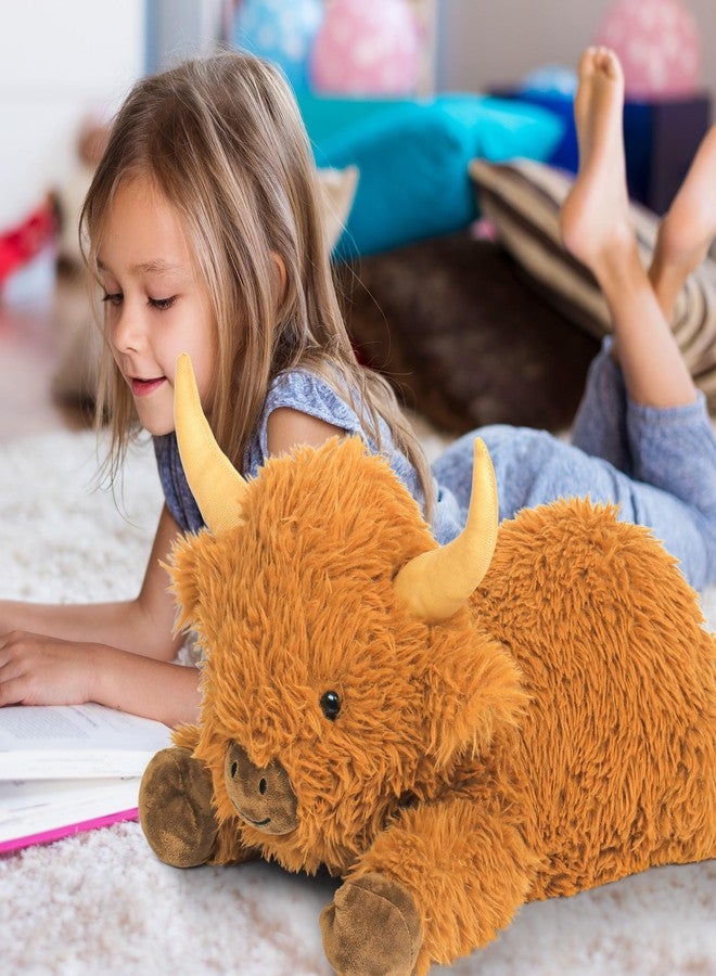 JellyMallow 24in Highland Cow Weighted Stuffed Animals, 5lbs Highland Cow Plushies, Adorable Stuffed Animal Pillows Gifts for Kids and Adults - Image 4