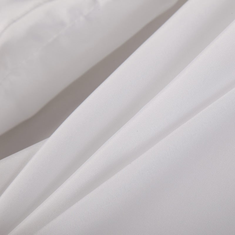 general White Polyester Shower Curtain Thickened Waterproof Fabric for Bathroom - Image 3