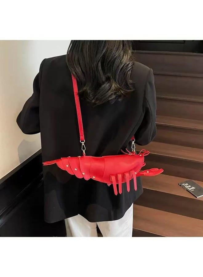 Ueeksry Cute 3D Lobster Shoulder Bag Crossbody Bag, Novelty Purse, Unique Animals Shaped Handbag for Women Girls - Image 4