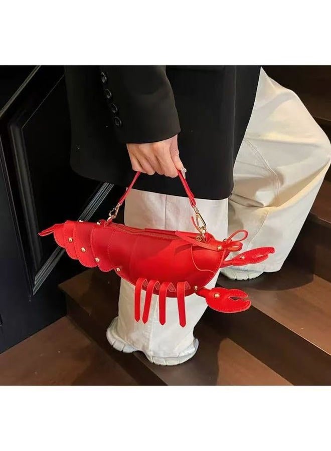 Ueeksry Cute 3D Lobster Shoulder Bag Crossbody Bag, Novelty Purse, Unique Animals Shaped Handbag for Women Girls - Image 2