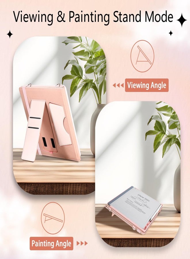 E NET-CASE Case for Remarkable 2 Paper Tablet - Business Design Protective Stand Cover with Pen Holder/Hand Strap/Carrying Shoulder Strap & Auto Sleep/Wake for 10.3" 2020 Released (Pink) - Image 2