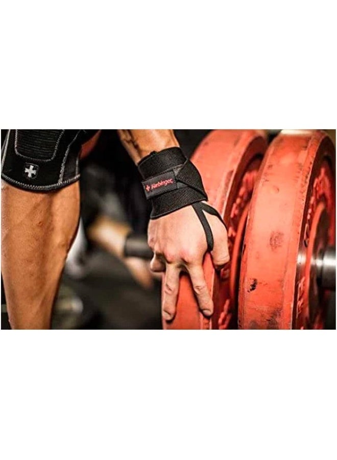 Harbinger Pro 20-Inch WristWraps with Thumb Loop for Weightlifting (pair), Black - Image 3