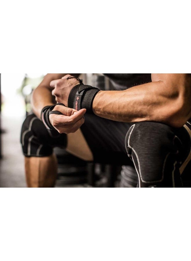 Harbinger Pro 20-Inch WristWraps with Thumb Loop for Weightlifting (pair), Black - Image 4