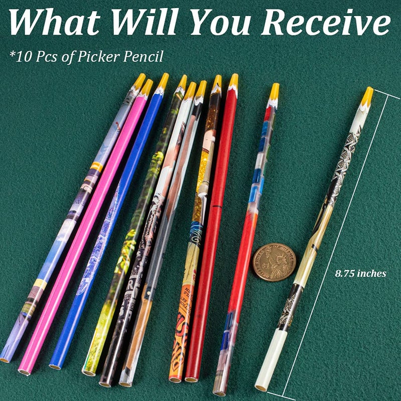 GA&EN Self Adhesive Pickup Pencil for Rhinestones and Diamond Painting, 10 PCS Long Rhinestone Picker Tool Kit for Nail Art, Nail Dotting Tools for Manicure, Jewel Applicator Gem Picker Pen Tool - Image 2