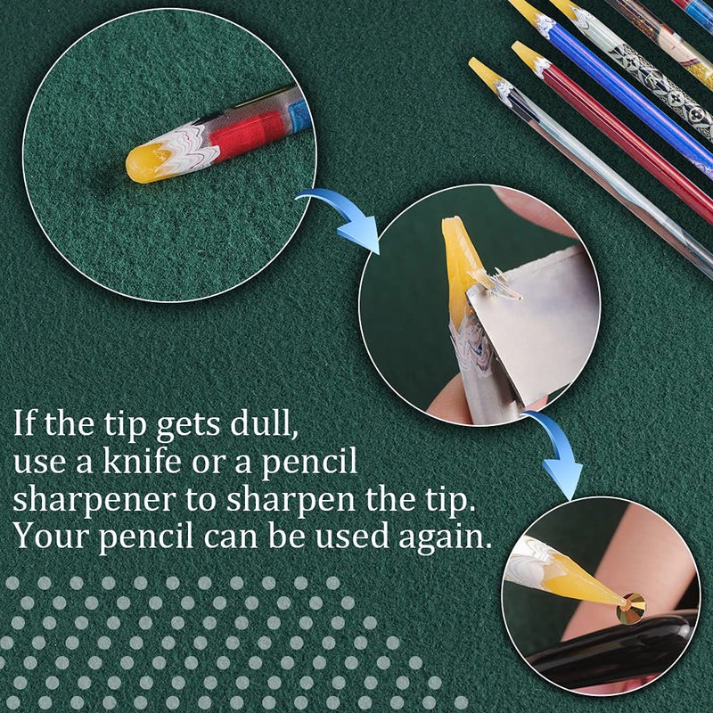 GA&EN Self Adhesive Pickup Pencil for Rhinestones and Diamond Painting, 10 PCS Long Rhinestone Picker Tool Kit for Nail Art, Nail Dotting Tools for Manicure, Jewel Applicator Gem Picker Pen Tool - Image 5