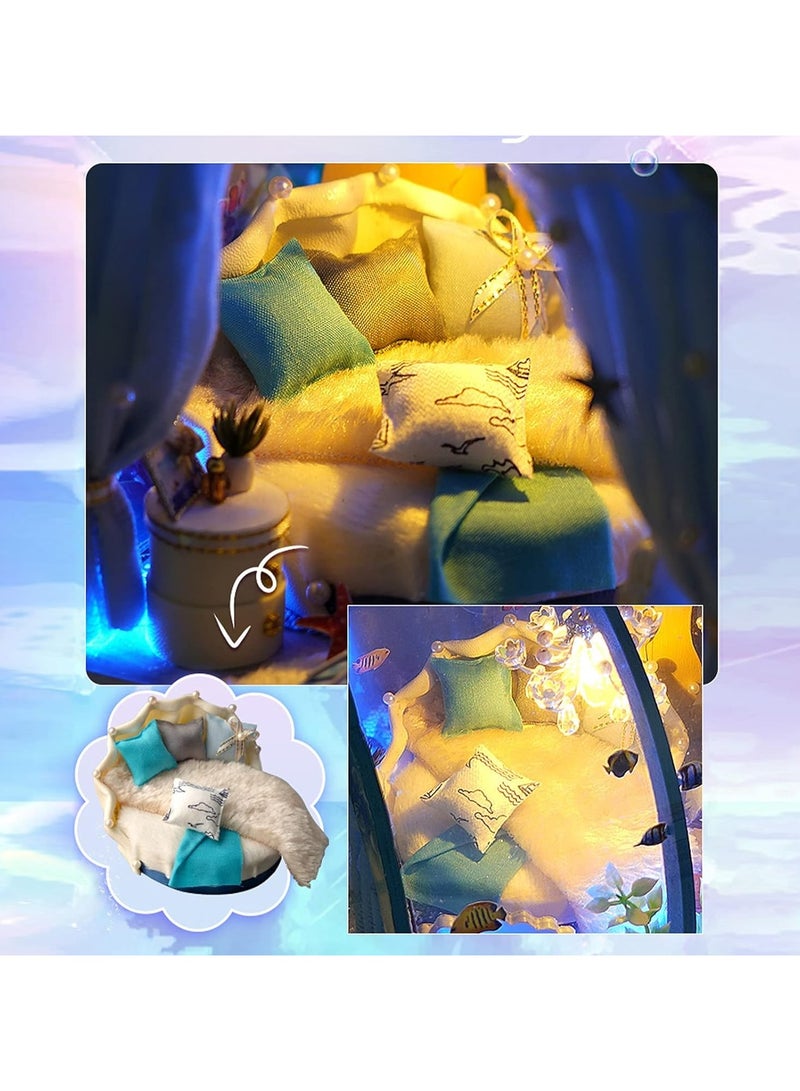 general DIY Miniature Dollhouse Kits, Tiny House Kits 1:24 Scale, Miniature House Kits with Furniture, Great Handmade Craft Gifts, Sweet Home for Mermaid Princess - Image 5