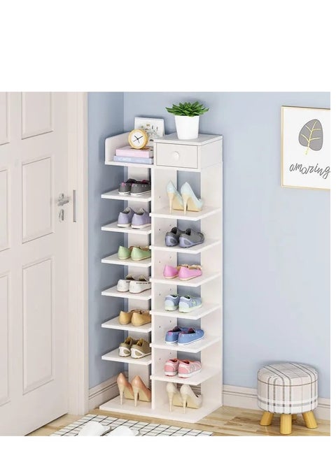 Multi-layer storage pattern Nordic wooden shoe rack small floor area simple modern shoe cabinet storage drawer simple door small
