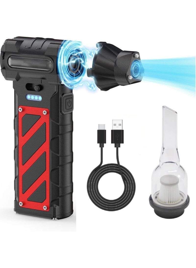 DIGI CORE Compressed Air Duster, 110000RPM Turbo Violent Fan Jet Blower Stepless Electric Cordless Car Dryer Air Blower Emergency Cutter & Hammer, Mini Blower For Leaf, Dust, PC, & Car F015-1 Vacuum Cleaner Portable Blower Black - Image 2