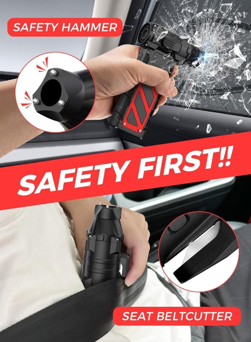 DIGI CORE Compressed Air Duster, 110000RPM Turbo Violent Fan Jet Blower Stepless Electric Cordless Car Dryer Air Blower Emergency Cutter & Hammer, Mini Blower For Leaf, Dust, PC, & Car F015-1 Vacuum Cleaner Portable Blower Black - Image 4