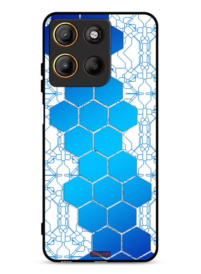 Tolwak Motorola Moto G15 Protective Case Cover Honeycomb Hexagon Icon Networks