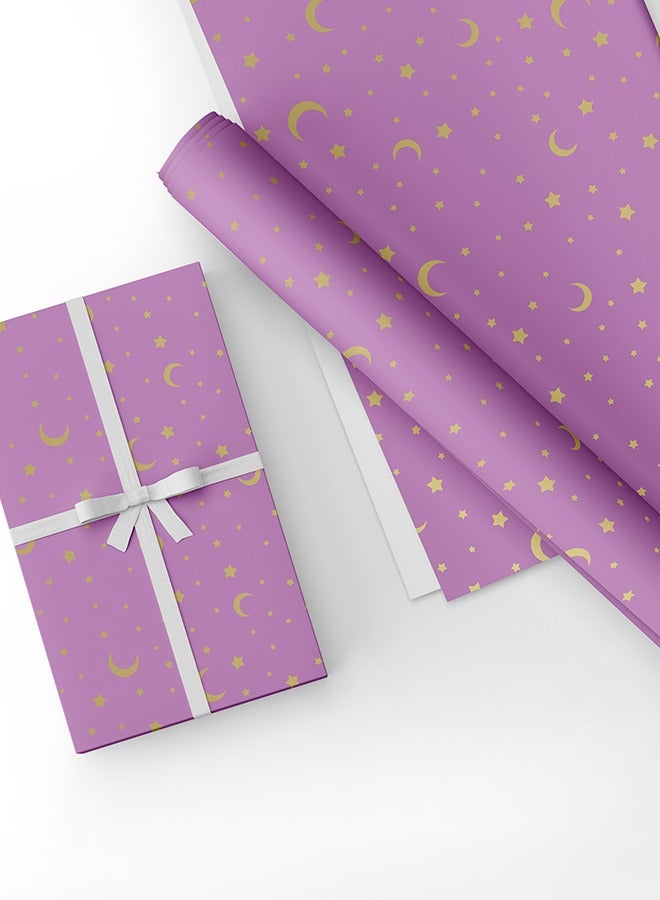 Share the Love Sky Themed Purple Wrapping Paper Pack – 4 Sheets (50 cm x 70 cm Each)  - Image 3
