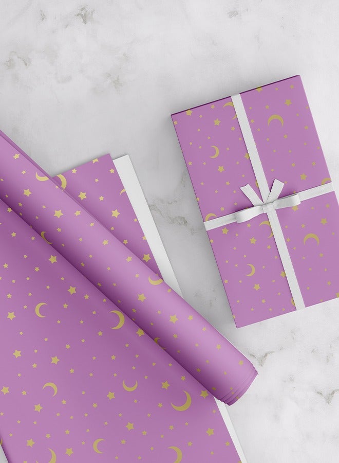 Share the Love Sky Themed Purple Wrapping Paper Pack – 4 Sheets (50 cm x 70 cm Each)  - Image 1