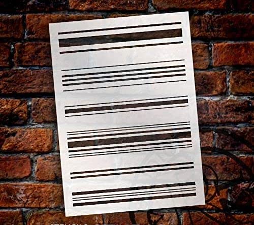 Ivanas Ivanas Tea Towel Stripe Stencil Reusable Mylar Template Paint Wood Sign Fabric Craft Rustic Pattern French Country Home Decor DIY Farmhouse Scrapbook Journal Stamping Size - Image 2