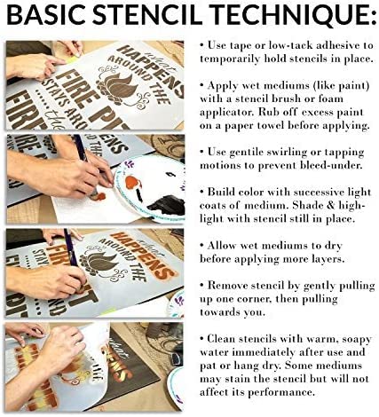 Ivanas Ivanas Tea Towel Stripe Stencil Reusable Mylar Template Paint Wood Sign Fabric Craft Rustic Pattern French Country Home Decor DIY Farmhouse Scrapbook Journal Stamping Size - Image 5