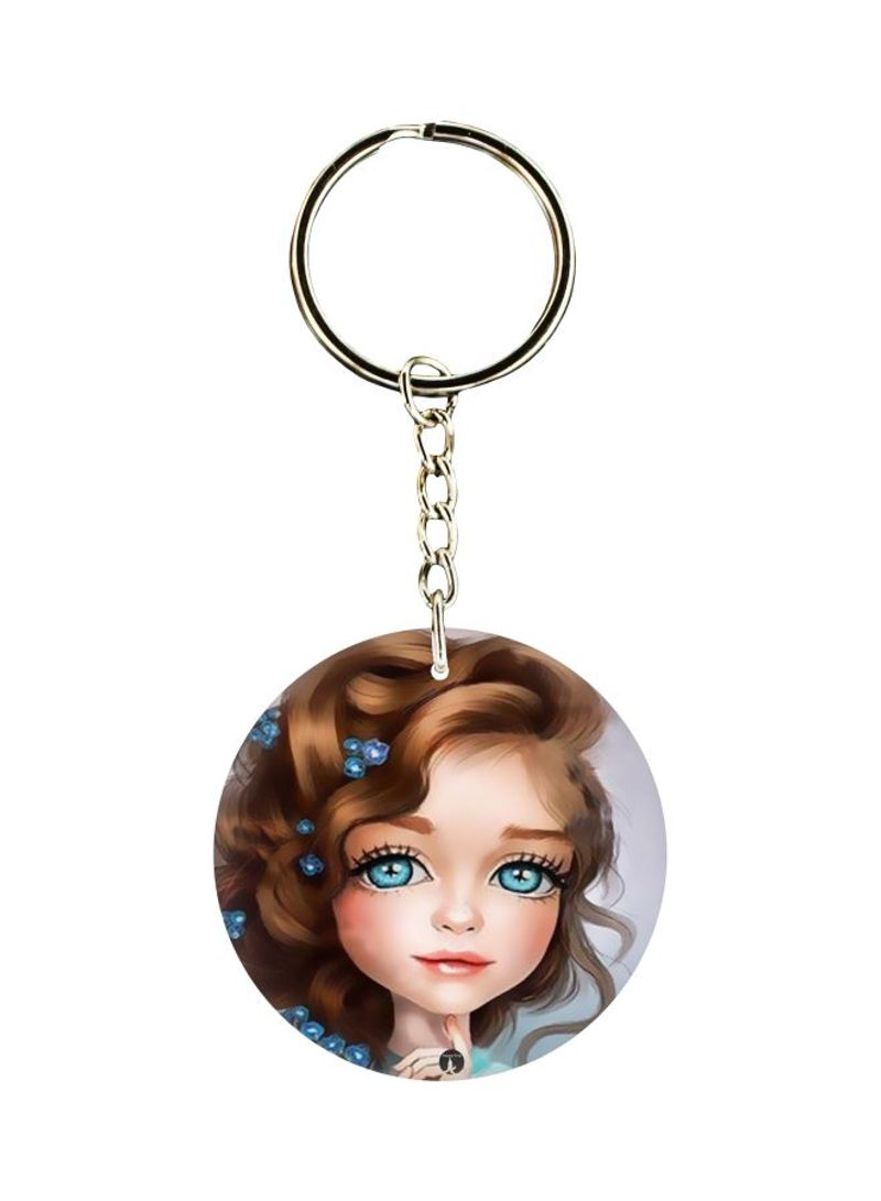 RKN Double Sided Girl Printed Keychain