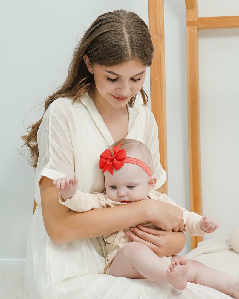 jollybows 40pcs Baby Girls Grosgrain Ribbon Hair Bows Headbands 3" Hair Band Hair Accessories for Infants Newborn Toddler - Image 3