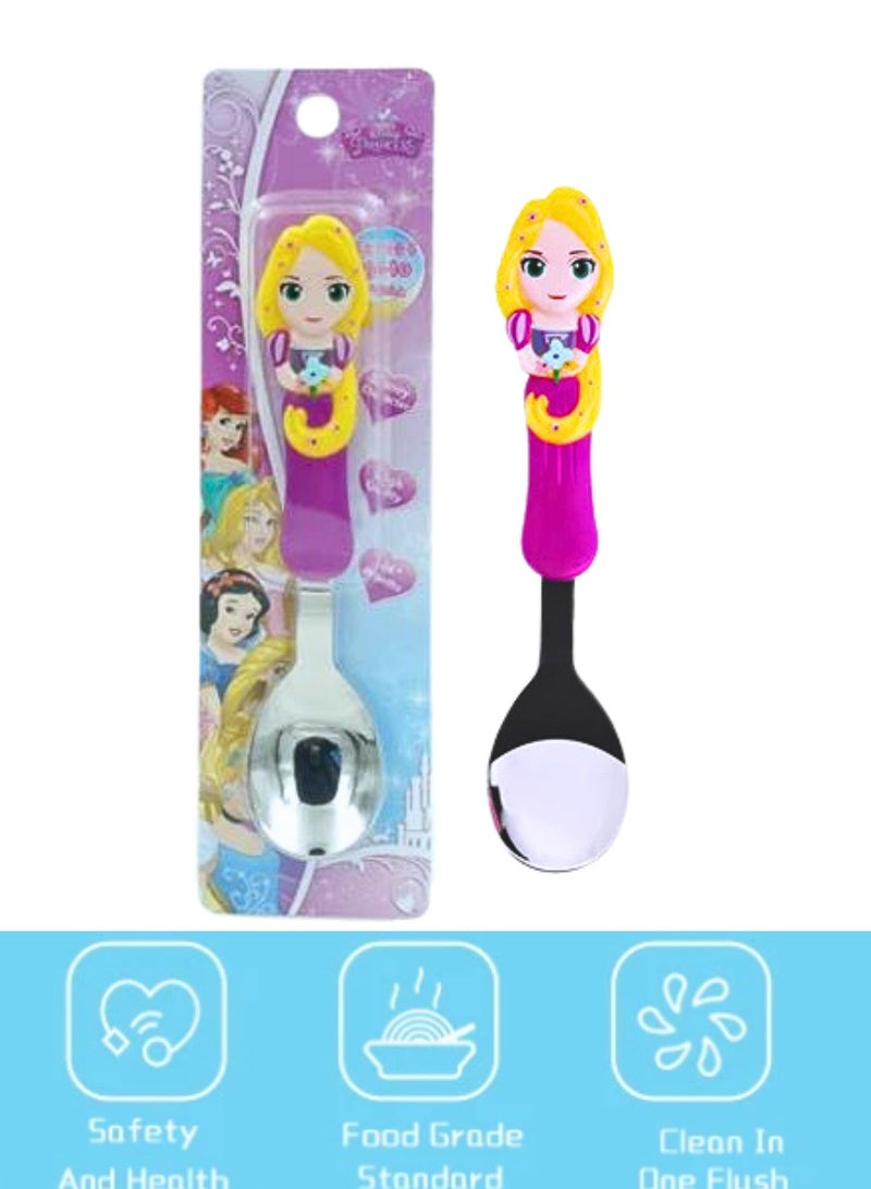 ديزني ملعقة أطفال ستانلس ستيل مع شخصية كرتونية متنوعة (حسناء) - Image 2