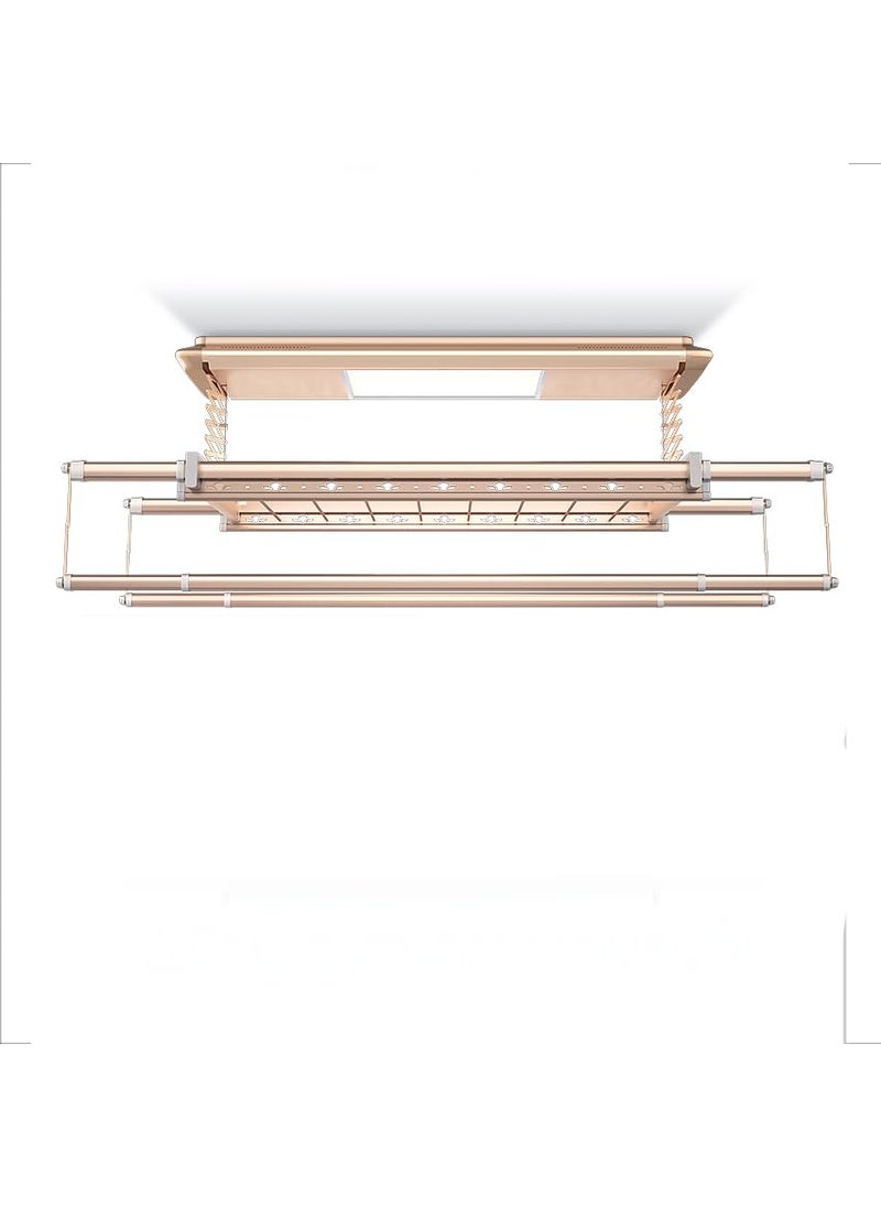 Rainbow Drywell Rainbow Drywell Intelligent Voice Operated Remote Controlled Clothes Dryer 5 Year Motor Warranty Metal Body for Drying in Passage Balcony Roof Ceiling Color Gold LED 4ft7ft  - Image 1