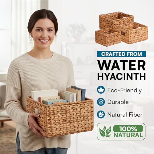 Honey Can Do Honey-Can-Do Natural Wicker Storage Baskets, Perfect For Organizing, Storage, and Gifts, Multi-size 3-Pack Nesting Baskets for Home Organization and Décor - Image 5