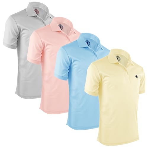 Albert Morris Mens Striped Short Sleeve Polo Shirts 4 Pack - Regular Fit - Multicolor - Pastel Collection (4 Pack) - Small - Image 1