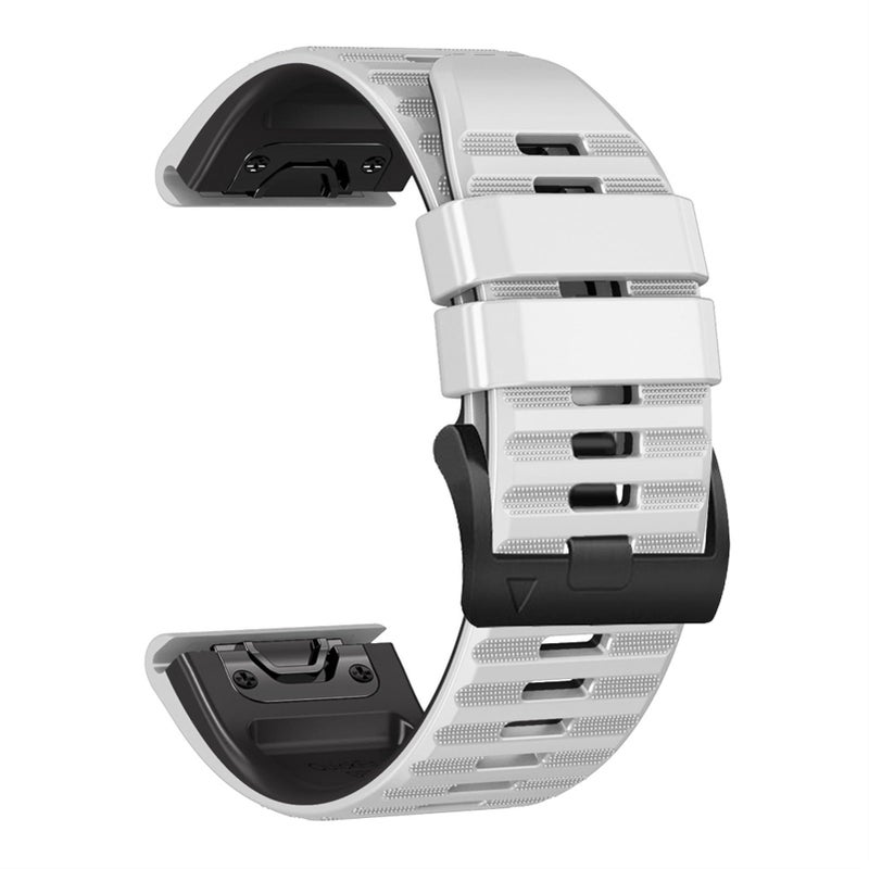 OUTVI 22mm watch band for garmin fenix 5 6 7 pro Solar Forerunner 965 955 935 745 epix Pro Gen 2 47mm only dual colors soft silicone quick fit 22 watch bands replacement for men women White - Image 1