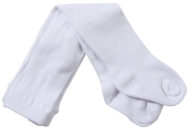 Jefferies Socks Baby-girls Infant Seamless Organic Cotton Tights, White, 6-18 Months