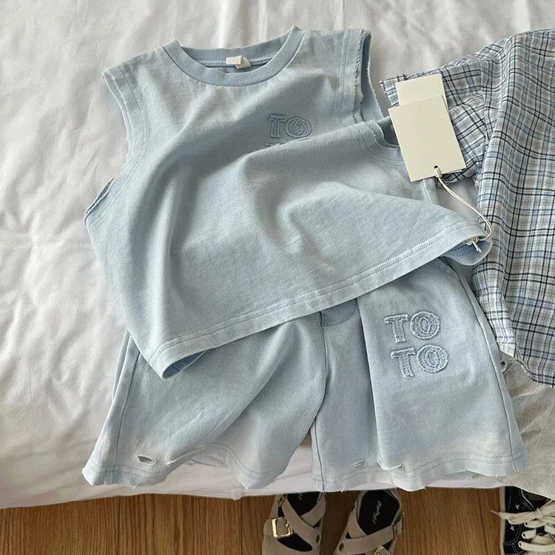 Kids Sleeveless Tank Top and Shorts Set - Image 1
