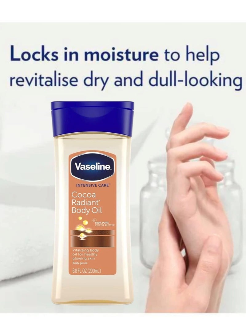 Vaseline Intensive Care Body Oil With Pure Cocoa Butter 200ml Two Pieces - Image 3