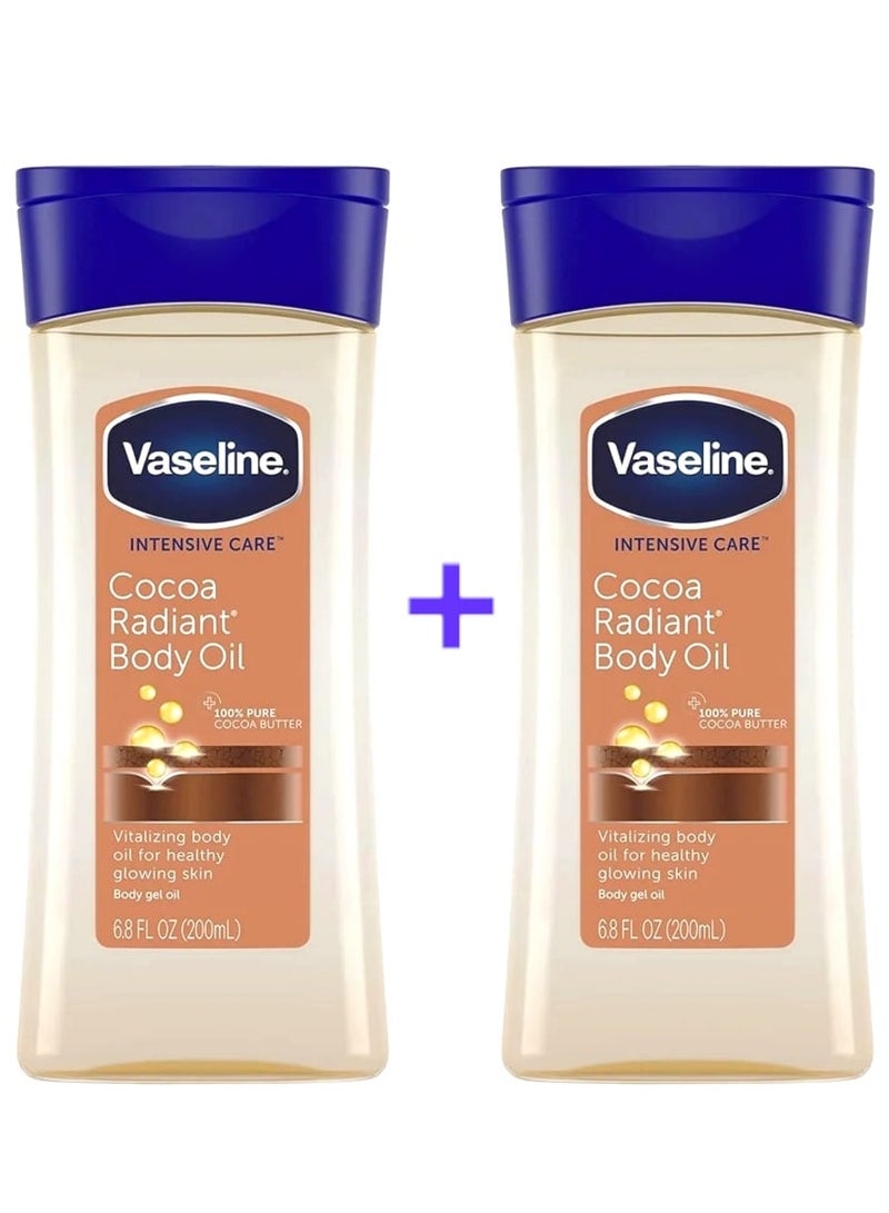 Vaseline Intensive Care Body Oil With Pure Cocoa Butter 200ml Two Pieces - Image 1