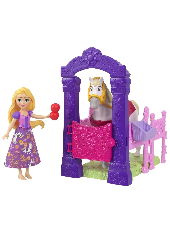 Disney Small Doll Toys, Storytime Stackers Playset with Small Doll, Horse or Companion & 2-4 Accessories (Characters May Vary)