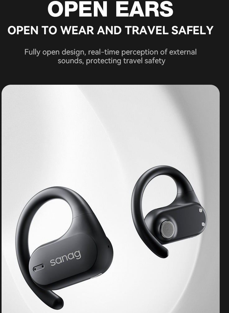 sanag سماعات أذن لاسلكية Z7، تناسب آمن ومقاومة للماء IPX5، سماعات أذن أنيقة ومتينة مع عمر بطارية طويل يصل إلى 60 ساعة متوافقة مع الهاتف المحمول، الجهاز اللوحي، الكمبيوتر المحمول، (لون كريم) - Image 4