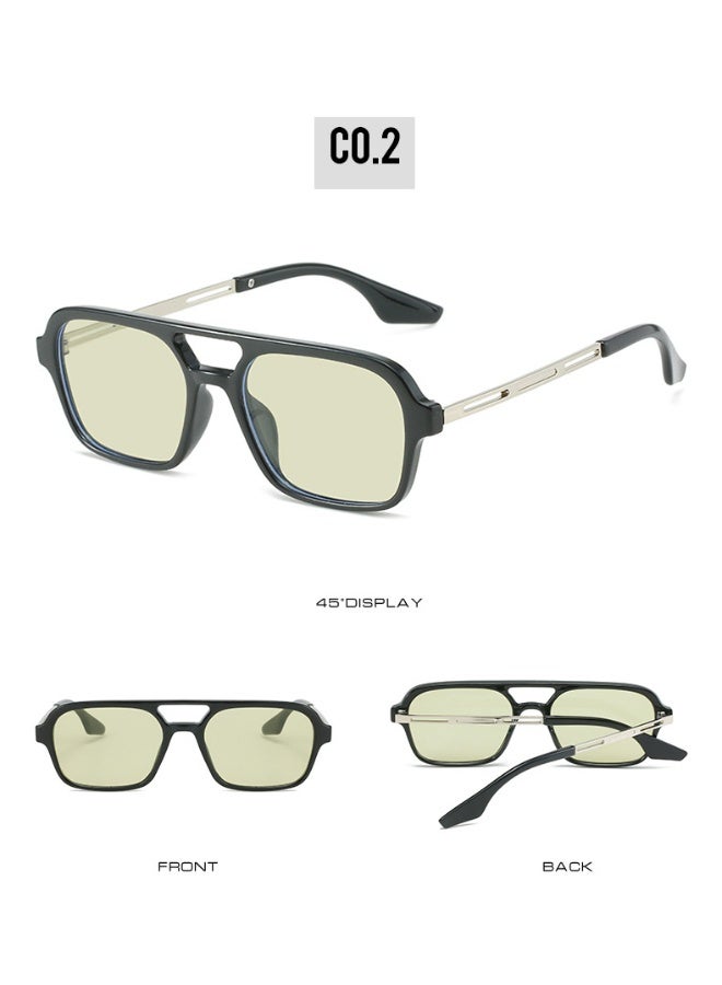Anna Square Frame Double Beam Pilot Sunglasses - UV Protection - Image 2