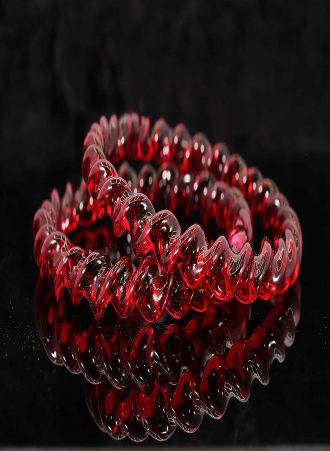 NMII طقم أساور كريستالية حلزونية بتصميم ملتوي من NMII للنساء والفتيات | أساور زجاجية للنساء | طقم أساور زجاجية حمراء | أساور كريستالية زجاجية | كانش كي كادي-(GK37-Baldar-Red-2.4) - Image 3